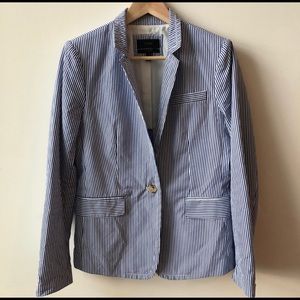 J. Crew Blue Striped Regent Blazer